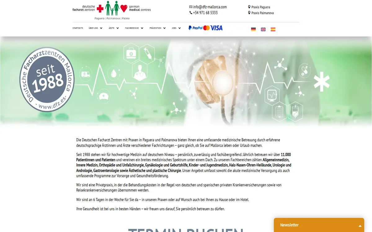 Startseite der Deutschen Facharzt Zentren Mallorca